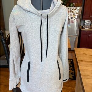 Athleta Light Gray Hooded Dress